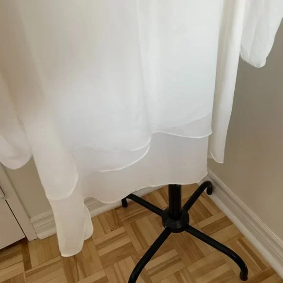 Sheer Long White Blouse with beaded detail - Picture 6 of 7